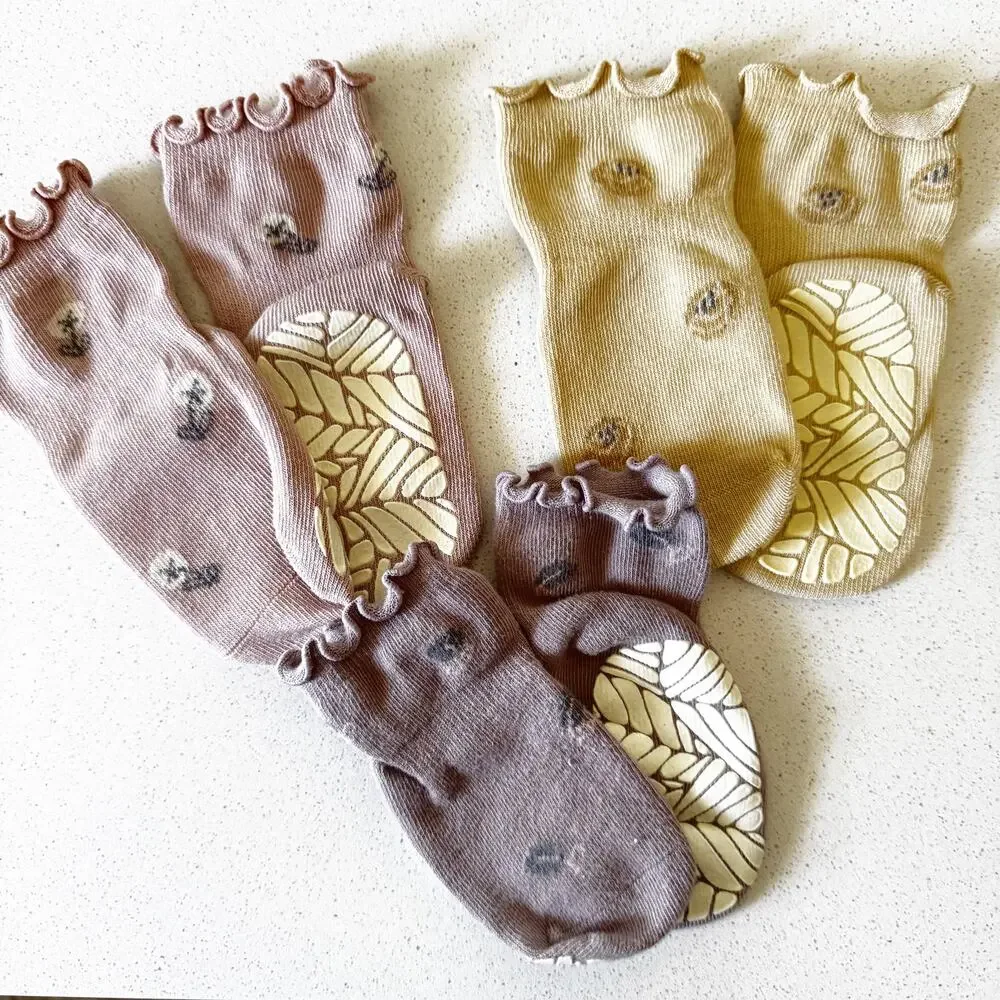 Little Yoga Socks - 3 Pairs of Stay-On Baby & Toddler Non-Slip Socks